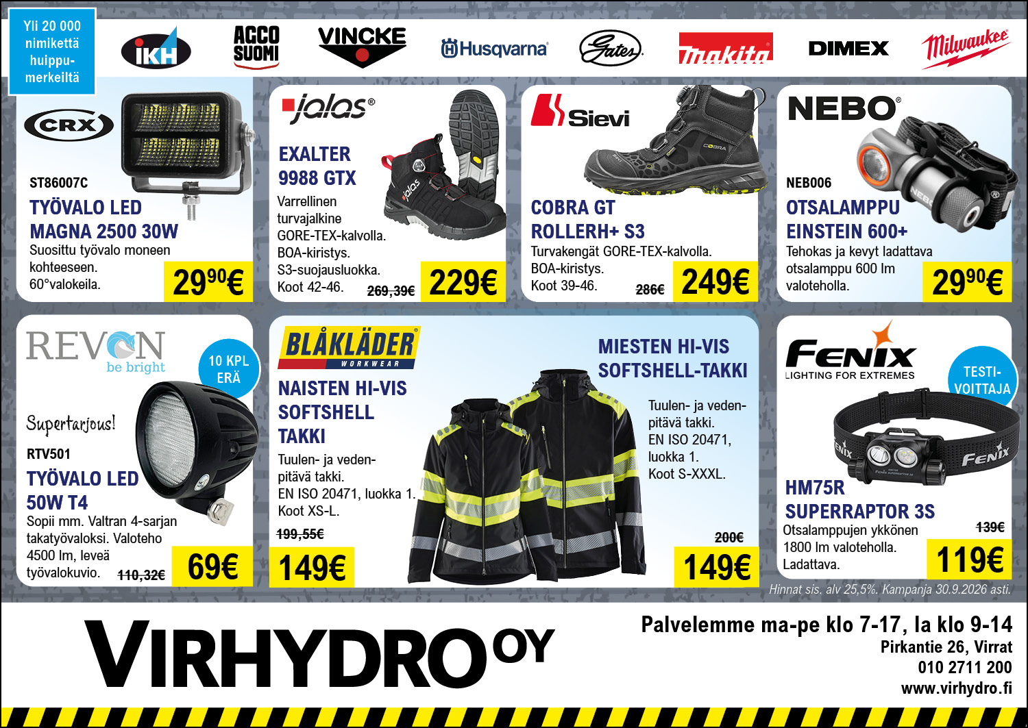 Myymälän huipputarjoukset syksyyn