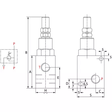 Paineenrajoitusventtiili VMP mitat - Apuventtiilit - H80710-180 - 2