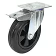 PYÖRÄ, VAUNUN 125MM, MUSTA, KÄÄNTYVÄ/JARRU - Pyörät - XPJ12540 - 1