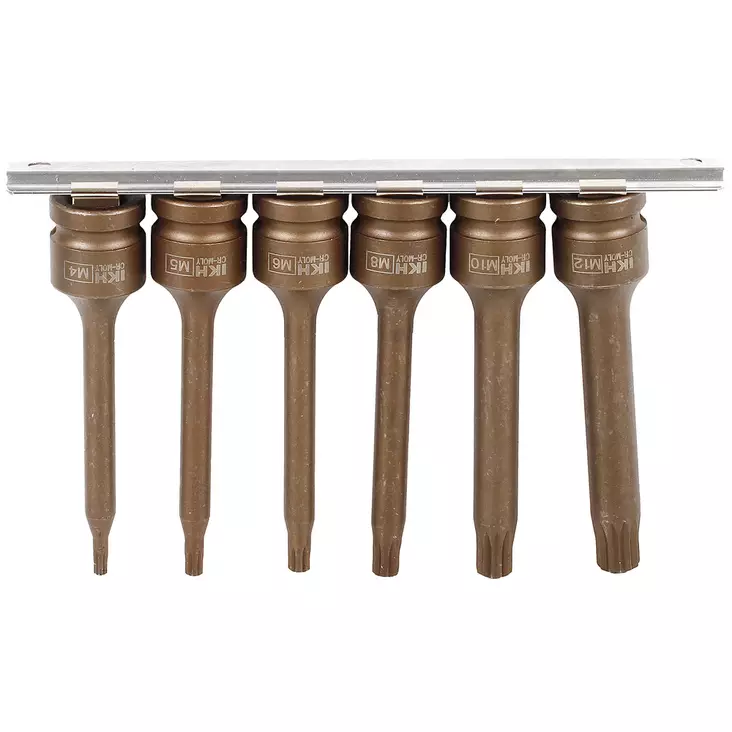 HYLSYSARJA 1/2" TÄHTI M4-12 PITKÄ 6-OSAINEN, PAINEILMA - Hylsyt - IKH6131 - 1