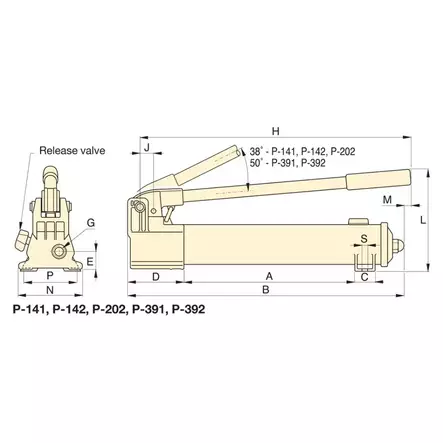 P-392 KÄSIPUMPPU KAKSINOPEUKSINEN 700 BAR ENERPAC - Käsipumput - P392 - 2