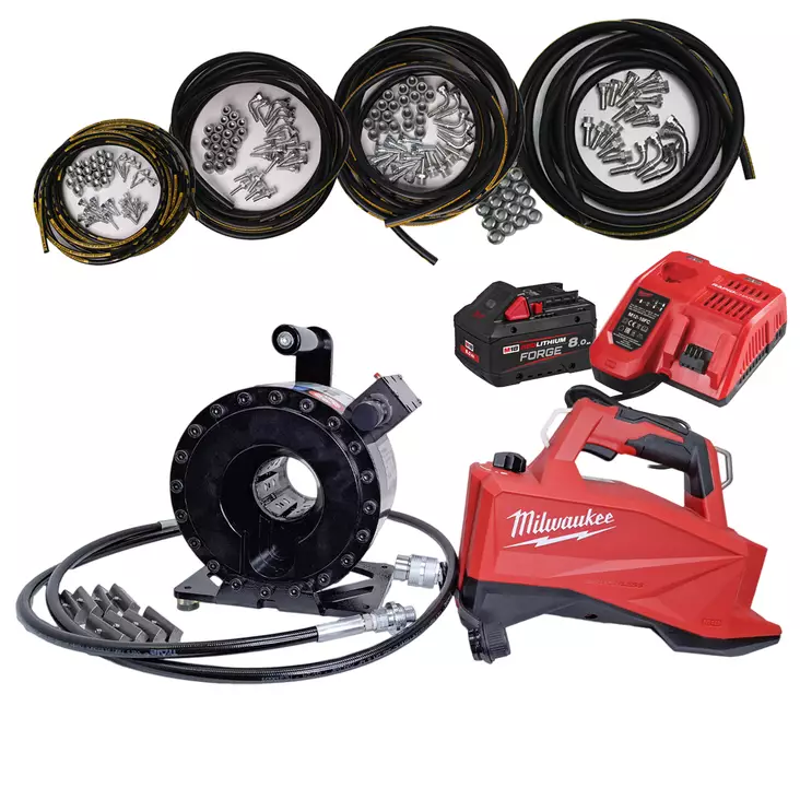 HMP700 hydraulipumppu + Trale PM18 letkupuristin + 4 x 10 m Vincke 2SC=
hydrauliletku setti - Letkuliitinpuristimet - HMP700PAK2 - 1