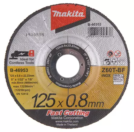 KATKAISULAIKKA METALLI 125X0,8 MM, Z60T, RST (INOX), (ME 25KPL) - Katkaisulaikat - B-46953 - 1