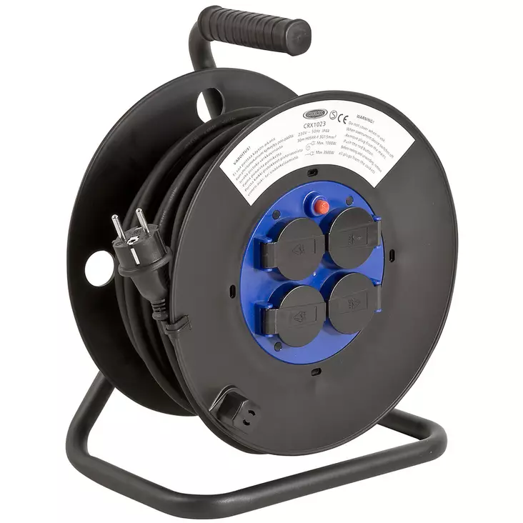 KAAPELIKELA 30M KUMI 4-OS 3 X 1,5MM - Jatkojohdot ja kaapelikelat - CRX1023 - 1