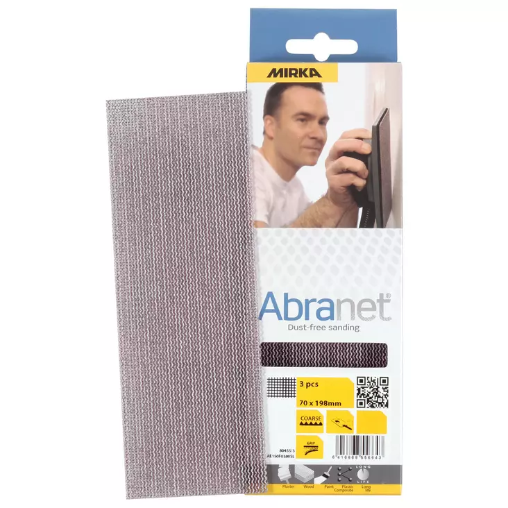 ABRANET LIUSKA 70X198MM K80 3KPL - Hiomanauhat ja -liuskat - MIR1465 - 1