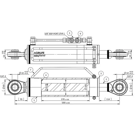 Hydraulinen ty=C3=B6nt=C3=B6varsi mitat - Nostolaitetarvikkeet - T1636 - 2