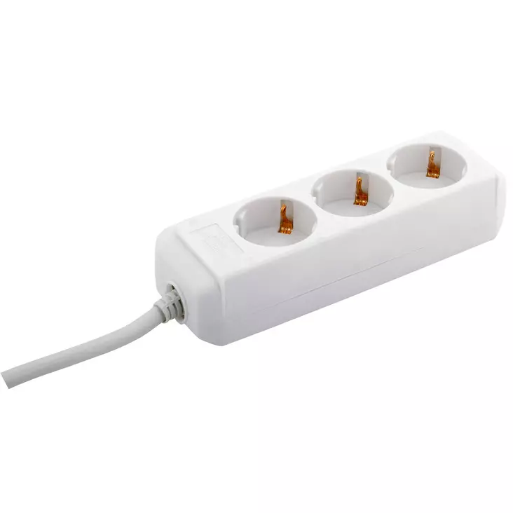 HAAROITUSJATKOJOHTO 3-OS 1,5M VALKOINEN - Jatkojohdot ja kaapelikelat - BR007 - 1