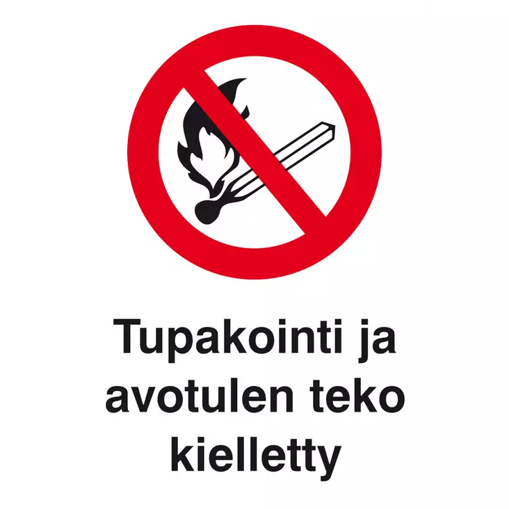 OPASTE 200X300 TUPAKOINTI JA AVOTULEN TEKO KIELLET - Opasteet ja kyltit - TRA049 - 1