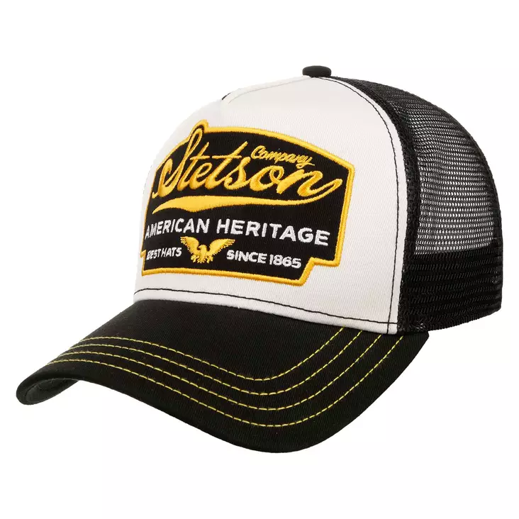 STETSON TRUCKER CAP AMERICAN HERITAGE BLACK/WHITE - Päähineet - 7751103-17-OFA - 1