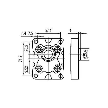 VINCKE HAMMASRATASPUMPPU 1-SRJ BSP 1-5CM³ KIERRELIITÄNTÄ MYÖTÄPÄIVÄÄN - Hammaspyöräpumput - VNKB010004B - 2