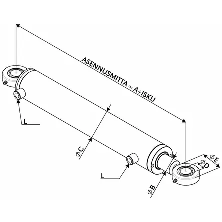 LONGLIFE HYDRAULISYLINTERI 40X25X300 - Sylinterit - HS4025300J - 2