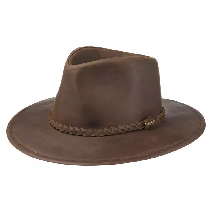 Stetson western buffalo leather hattu ruskea - Päähineet - 2797301-6-M - 1