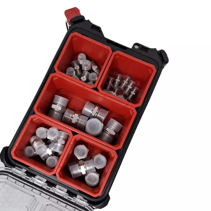 BSP nipat ulkokierre lajitelma 40-osainen, Milwaukee Packout -s=C3=A4i=
lytyslaatikossa - Hydrauliikkanipat BSP - BSPNIPAT1PACKOUT - 1